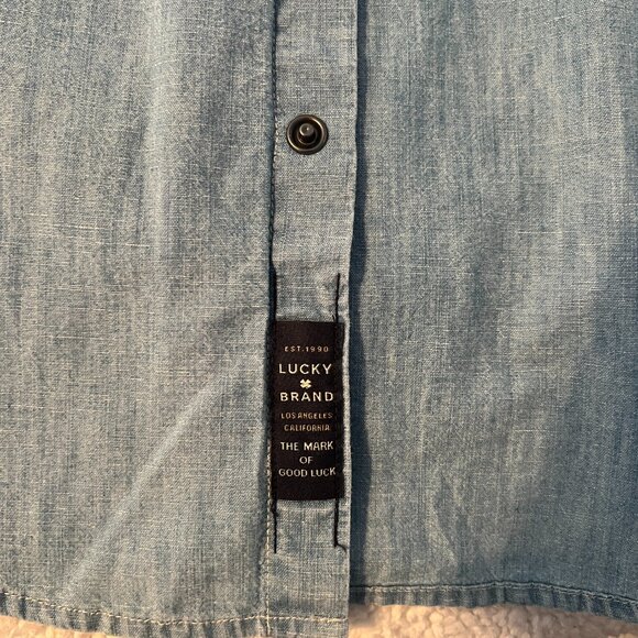 Lucky Brand - True Indigo Button Up Shirt / Size Medium - Picture 9 of 10